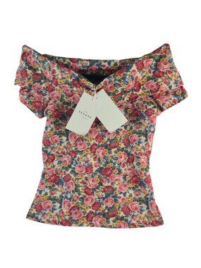NEW Sézane Jared Alicante Floral Off-Shoulder Top Size S